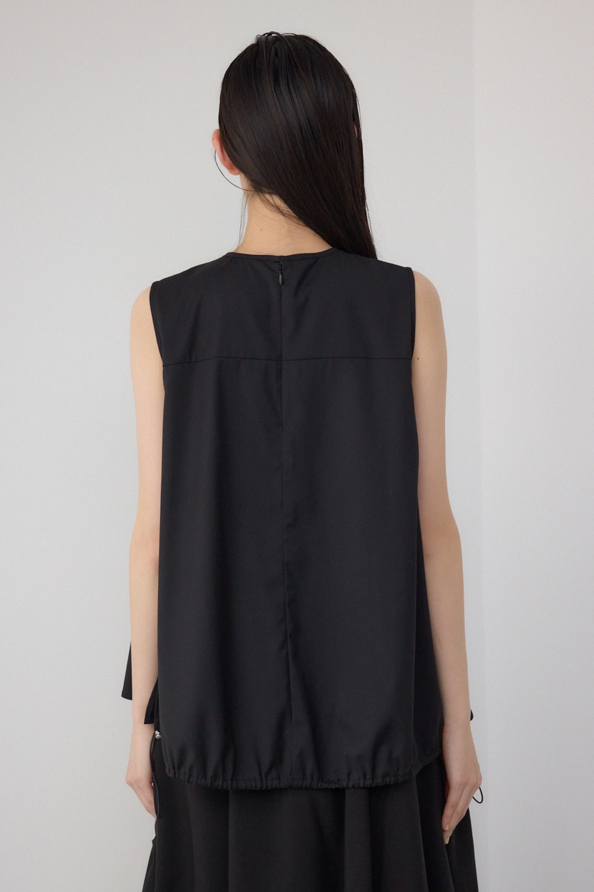 【PLUS】ランダムドレープブラウス BLK FREE