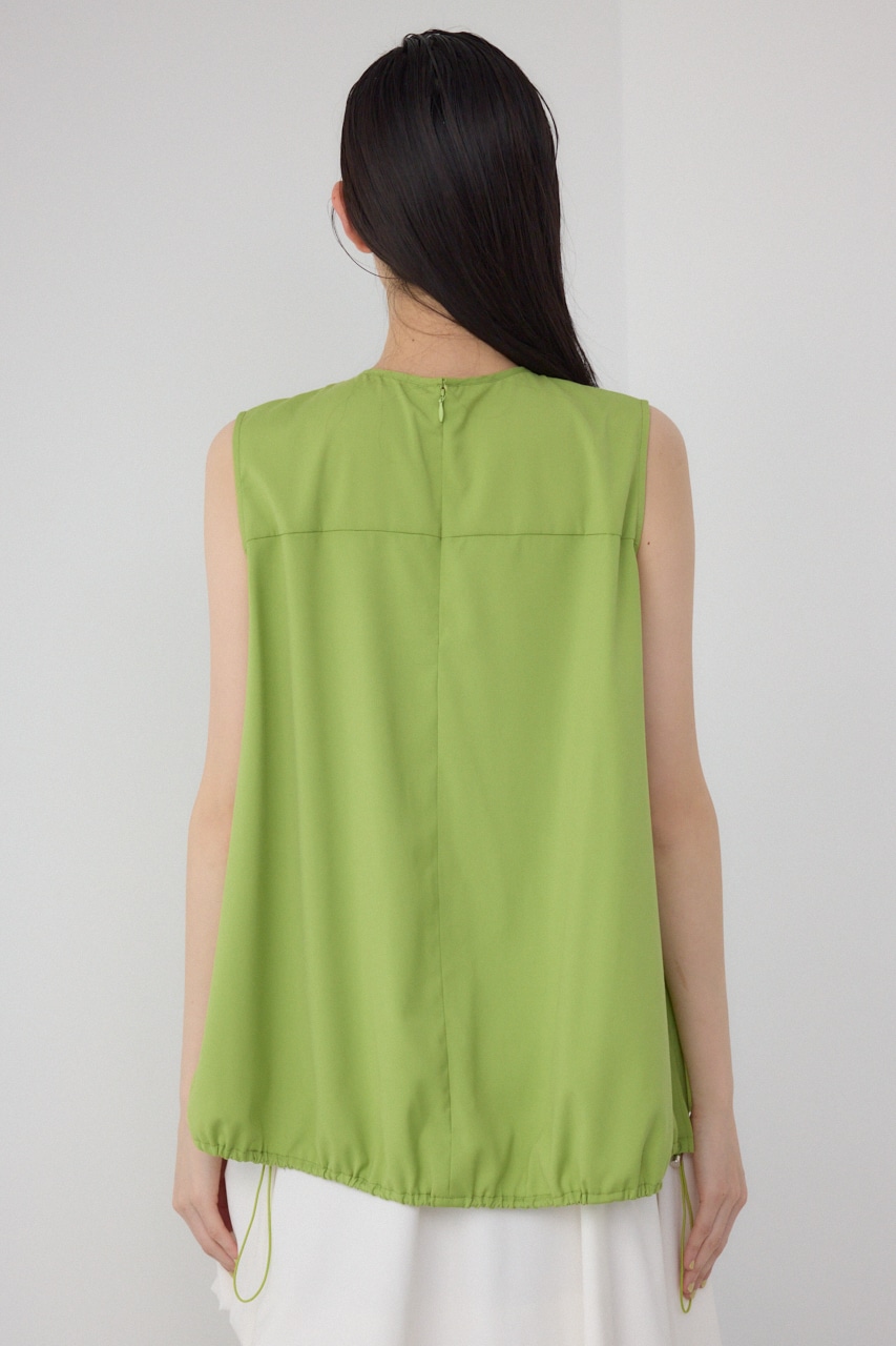 【PLUS】ランダムドレープブラウス LIME FREE