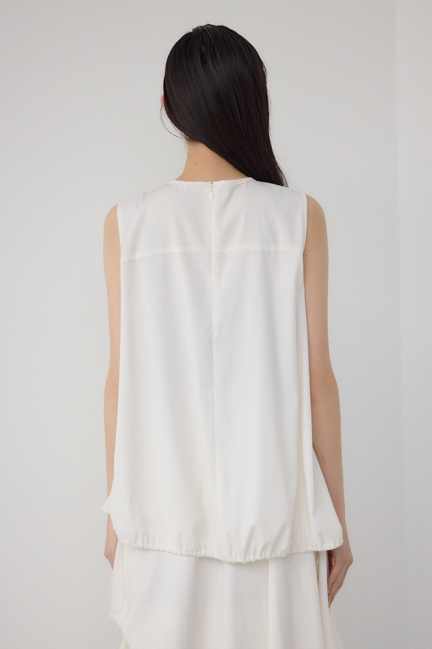 【PLUS】ランダムドレープブラウス WHT FREE