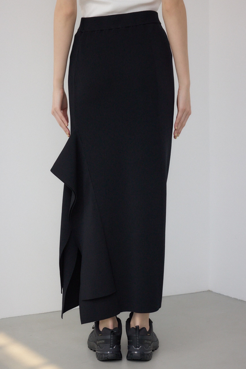 【PLUS】パネルドレープマーメイドスカート BLK S
