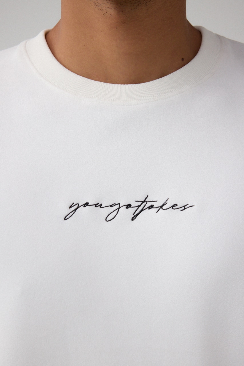フェイクスウェード刺繍ロゴトップス WHT FREE