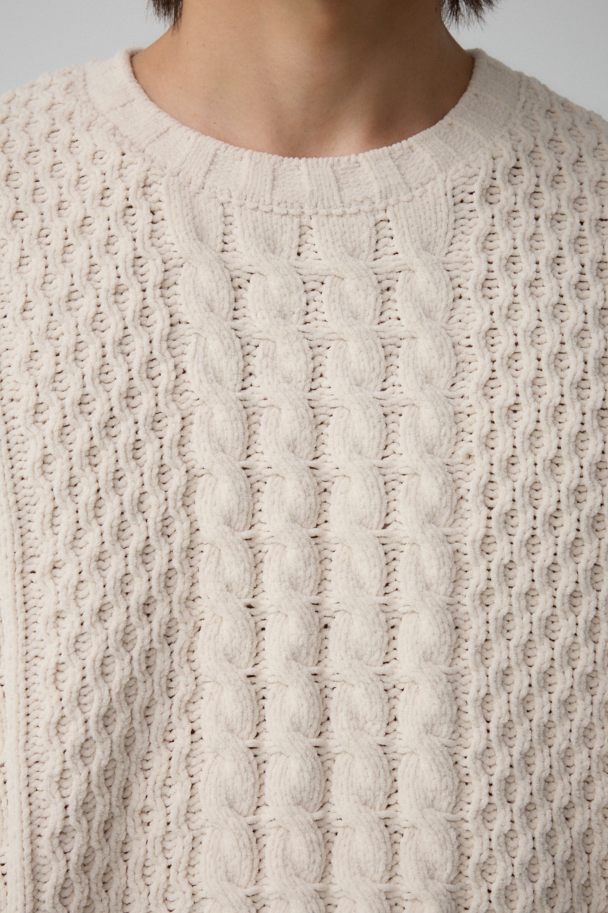 シェニールケーブルニット IVOY S-M