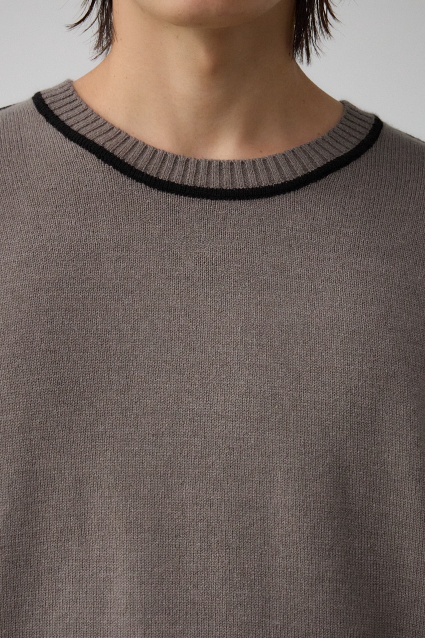 配色パイピングニット GRY FREE