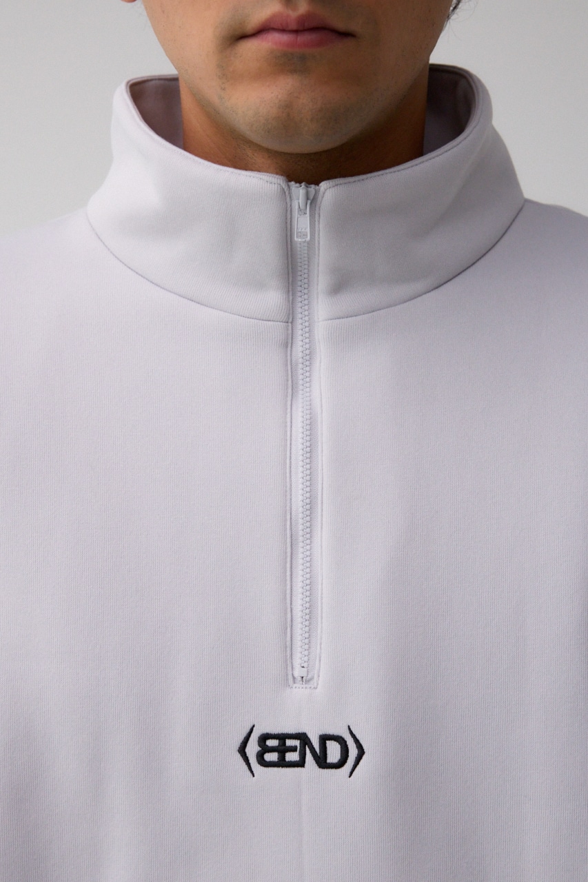裏起毛ロゴハーフジッププルオーバー L/GRY FREE