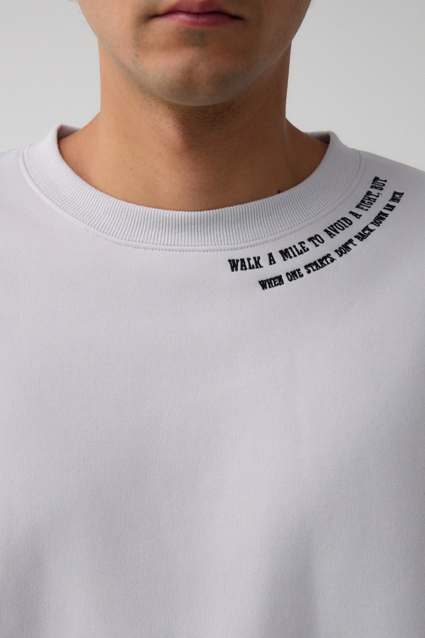 裏起毛ネック刺繍プルオーバー L/GRY M