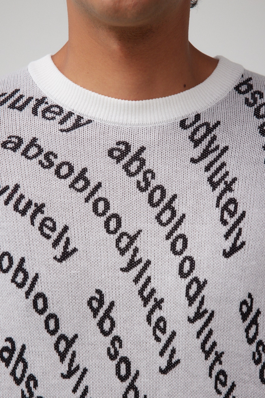 総柄ジャガードニットトップス 柄WHT FREE