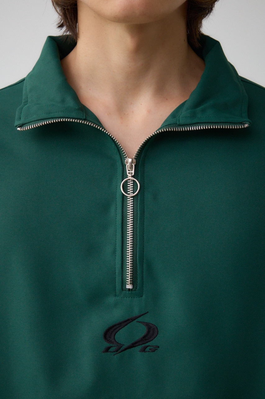 ツイルスタンドハーフジッププルオーバー D/GRN FREE