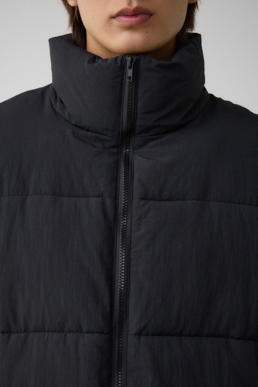 スタンドカラー中綿ベスト BLK FREE