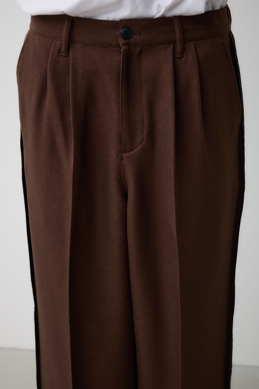 ツータックラインワイドパンツ BRN FREE