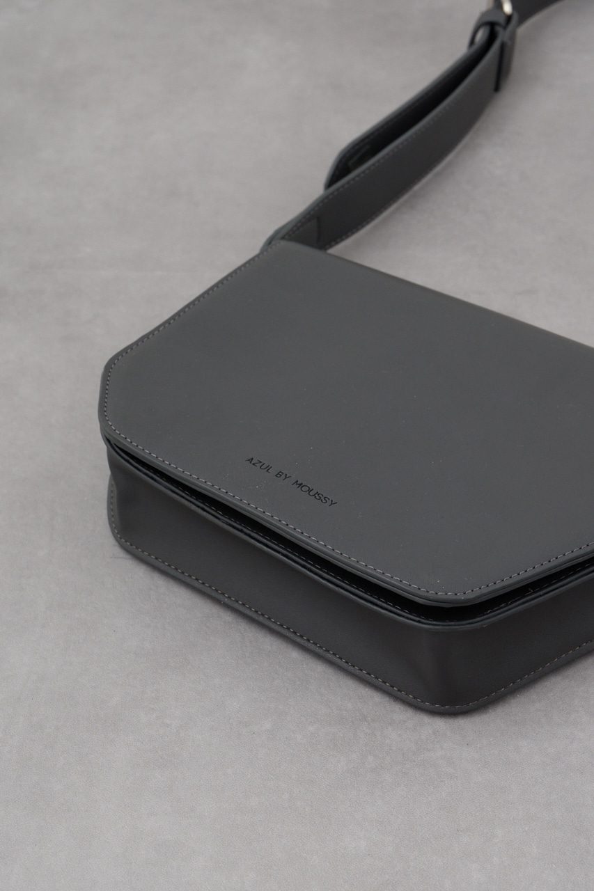 フェイクレザースクエアショルダーバッグ GRY FREE