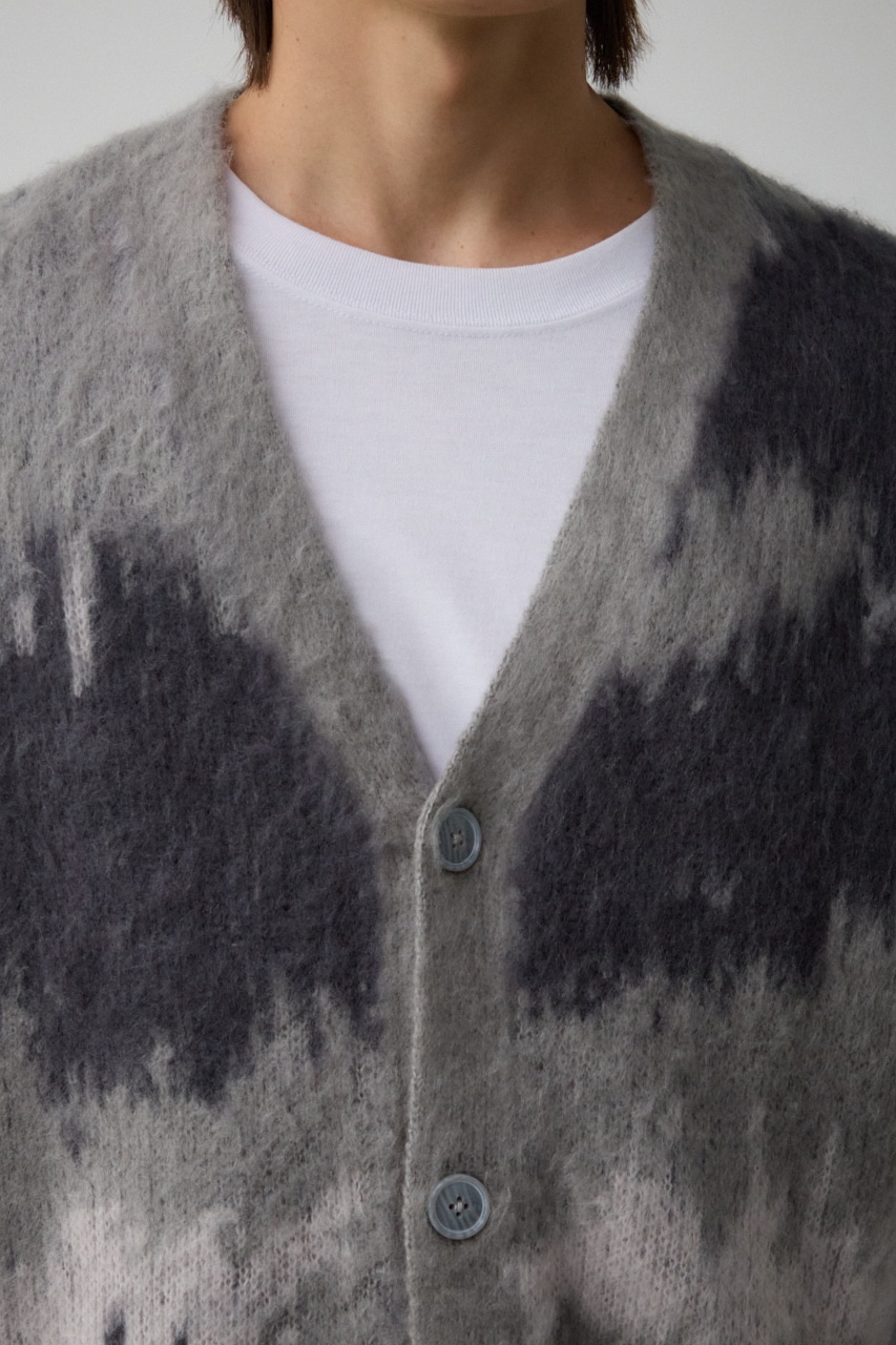 総柄モヘアライクカーディガン 柄GRY FREE