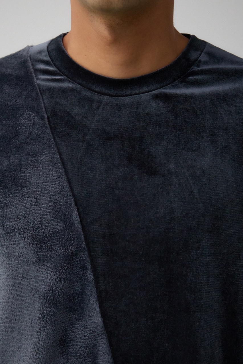 ファーパイルベロアドッキングトップス 柄BLK FREE