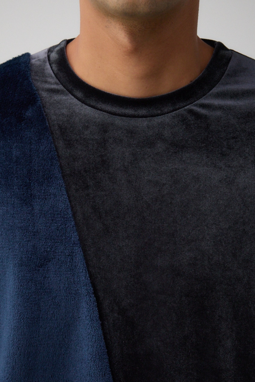 ファーパイルベロアドッキングトップス 柄NVY FREE