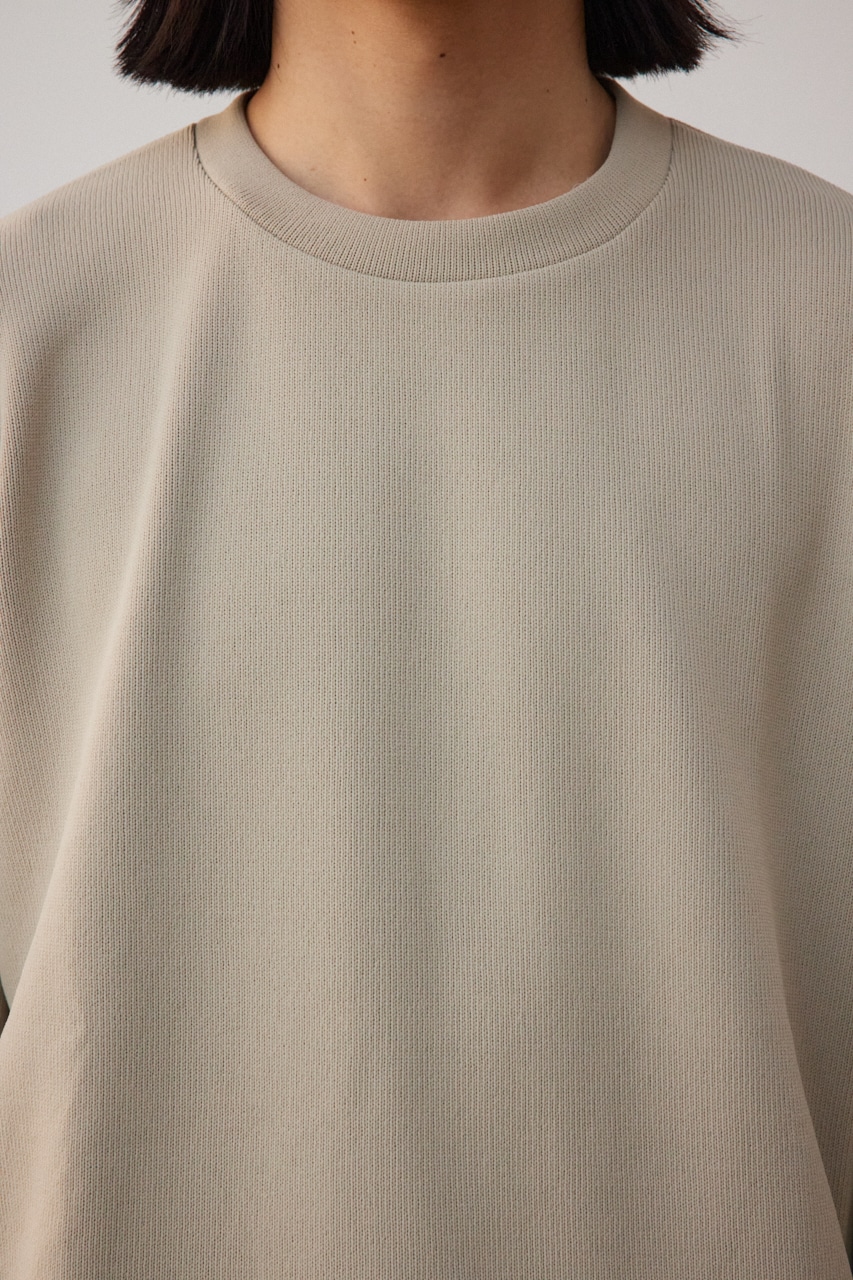 シャツレイヤードスリットニットソー BEG M