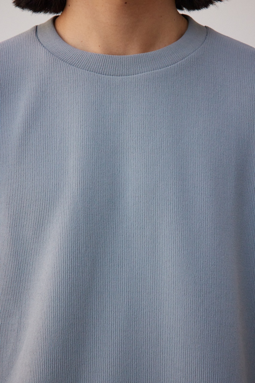 シャツレイヤードスリットニットソー GRY M