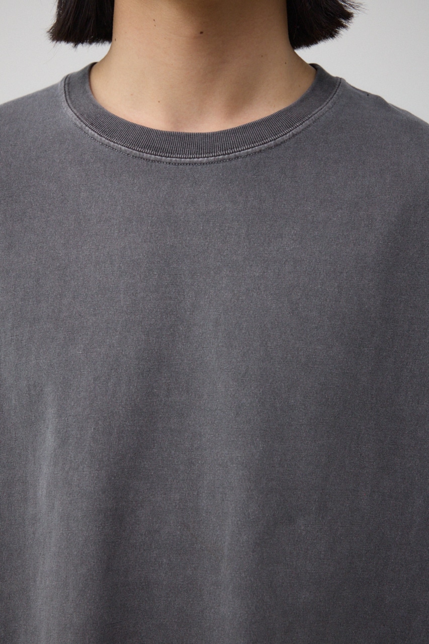 ピグメントサイドスリットTEE BLK M