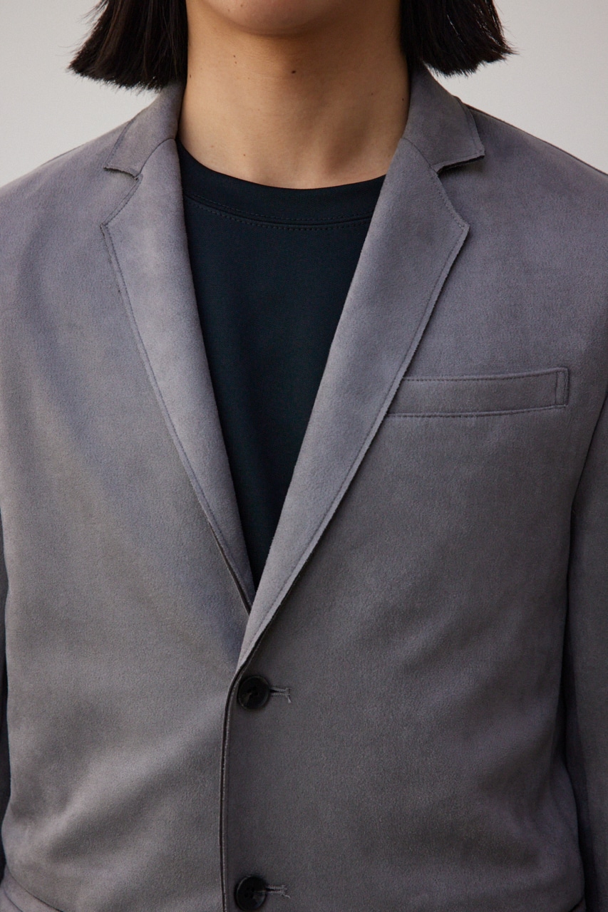 プリマベーラフェイクスウェードジャケット GRY M