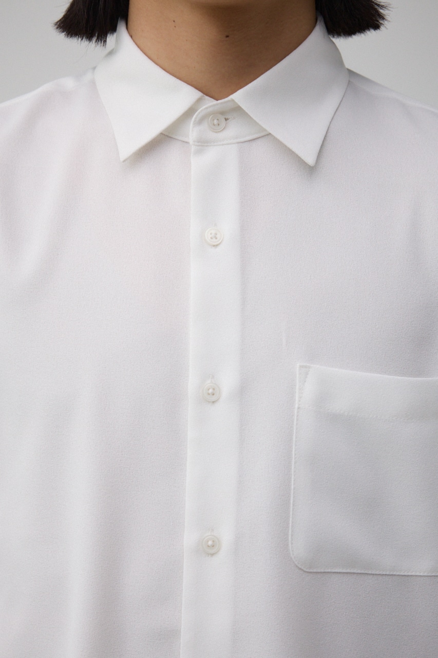 ソフトジョーゼット7分袖シャツ WHT L