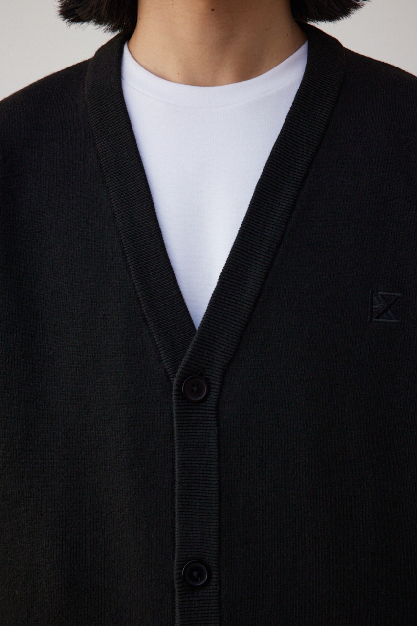 バックロゴジャガードカーディガン BLK M