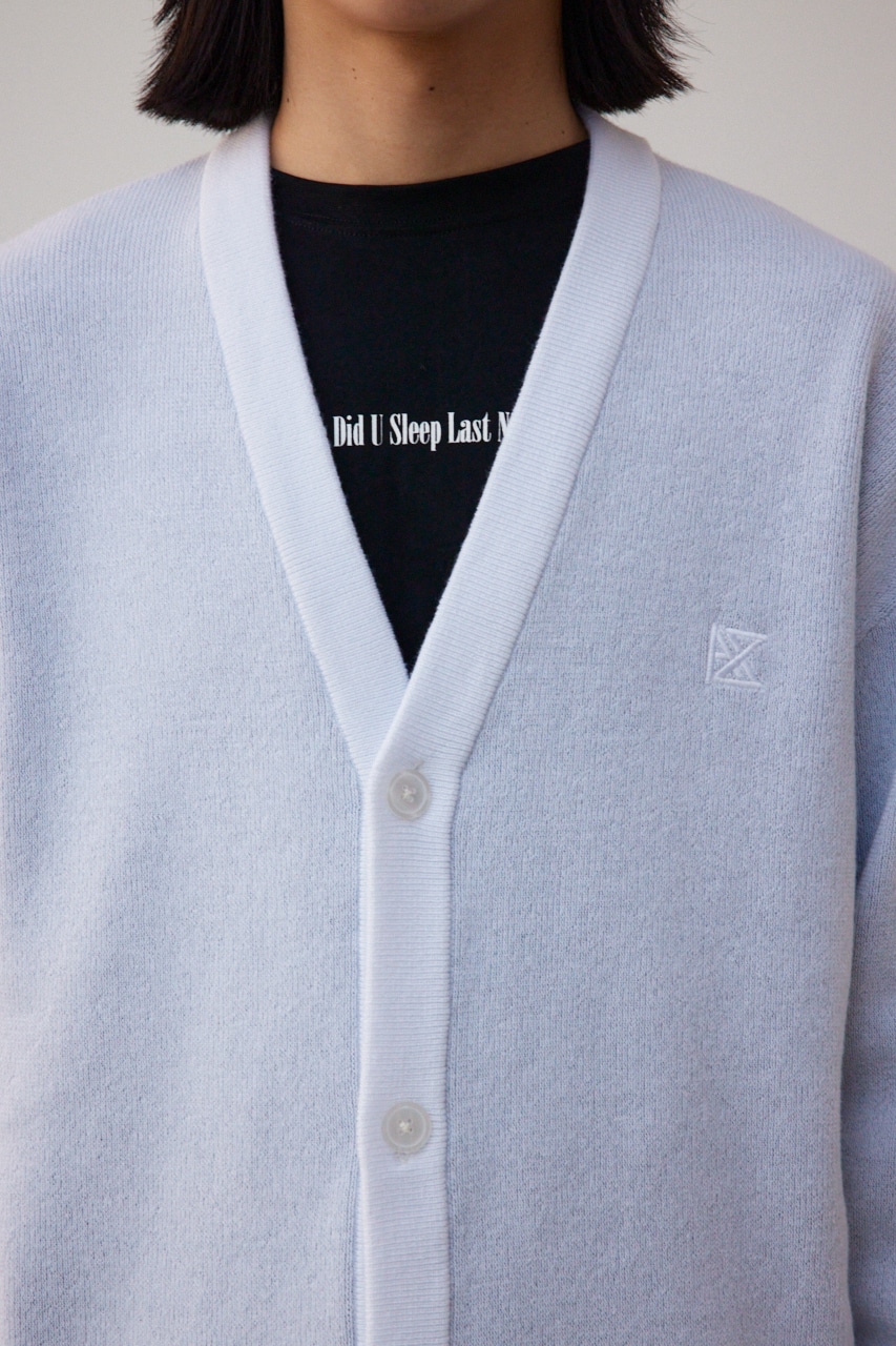 バックロゴジャガードカーディガン WHT L