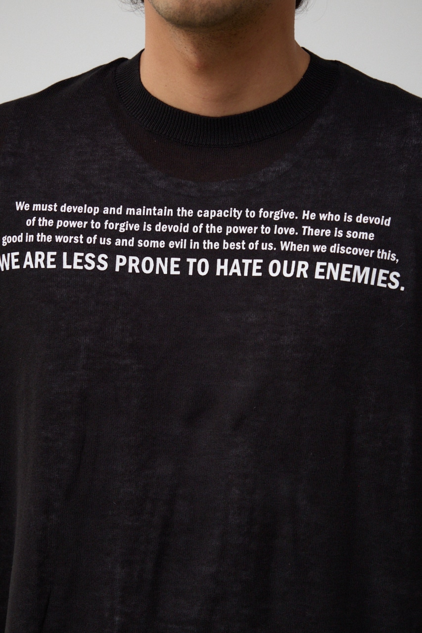 サマーニットグラフィックトップス BLK FREE