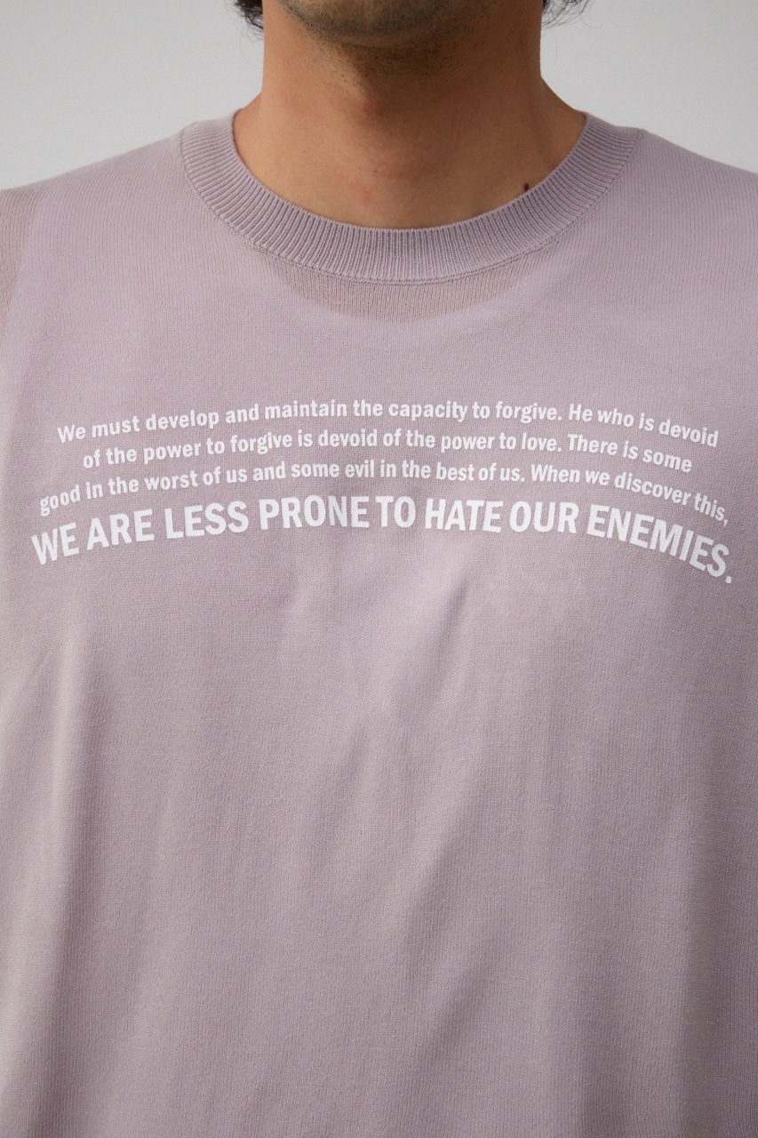 サマーニットグラフィックトップス L/GRY FREE