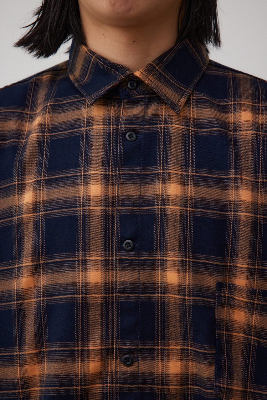 カットオフダメージシャツ 柄BEG FREE