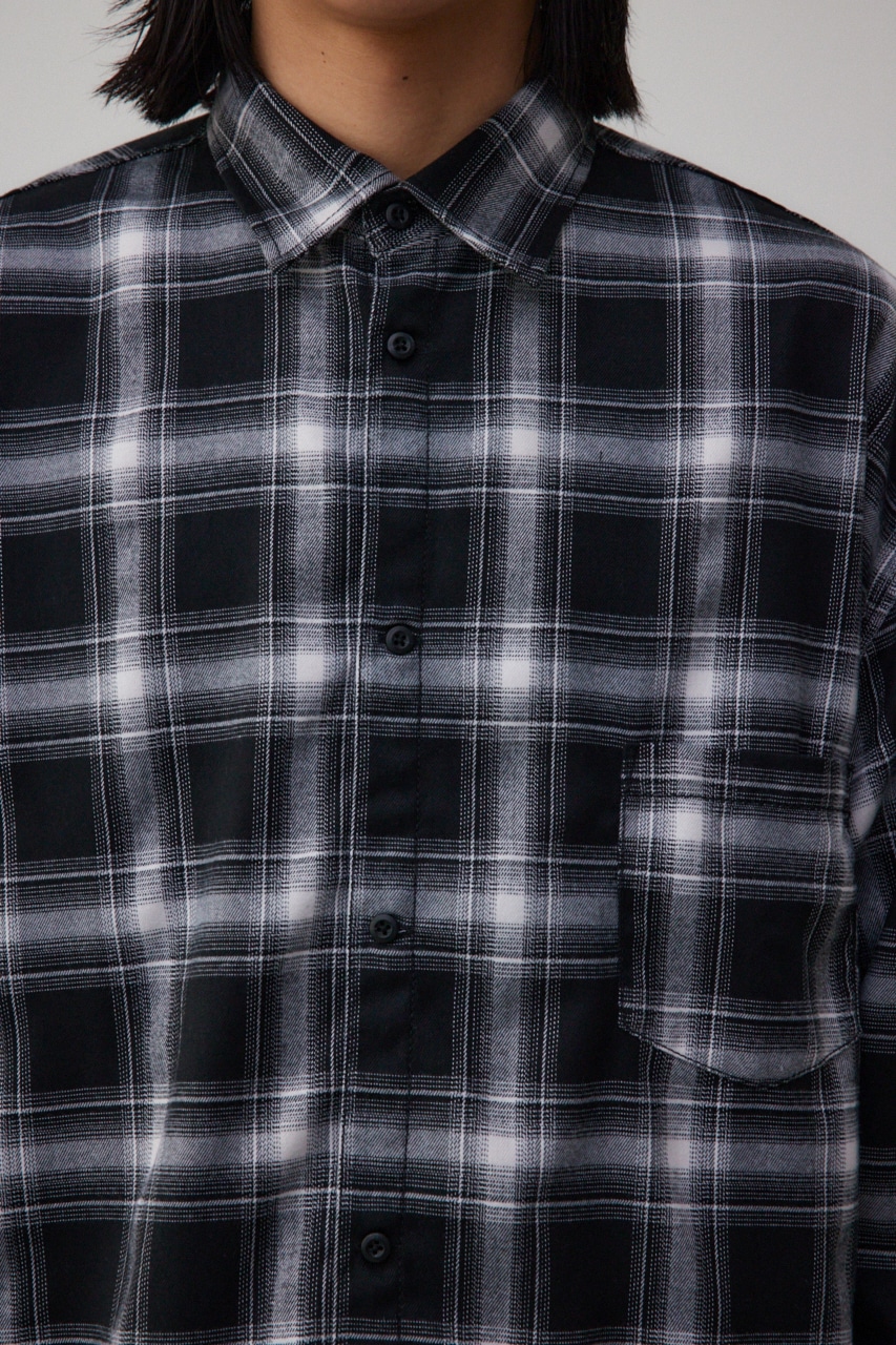 カットオフダメージシャツ 柄BLK FREE