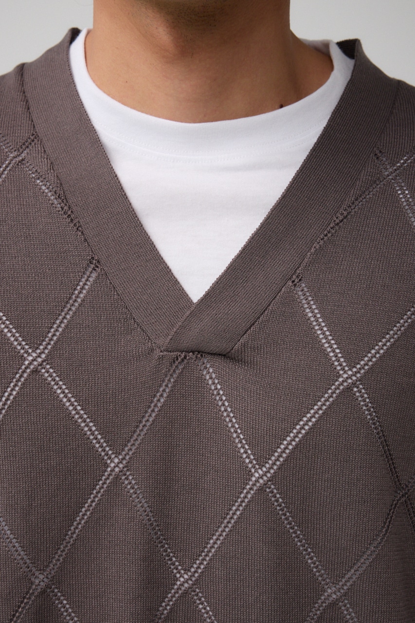 スカシアミレイヤードニット GRY M