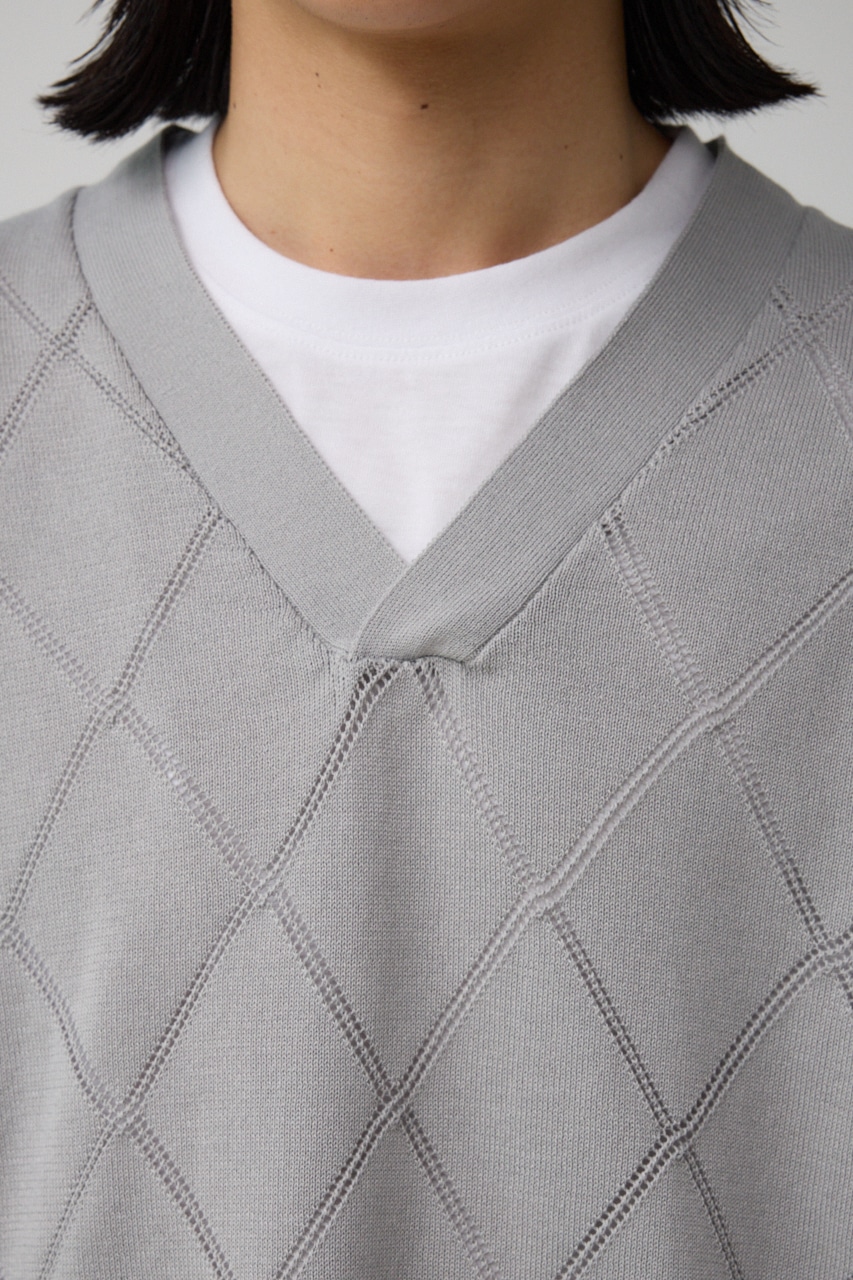 スカシアミレイヤードニット L/GRY M