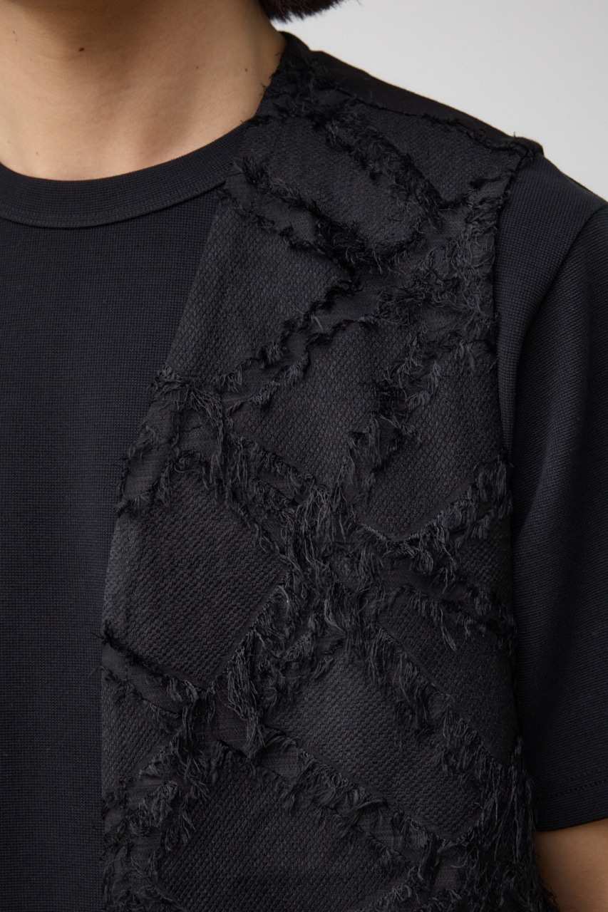 カットジャガードトッパージレ 柄BLK FREE