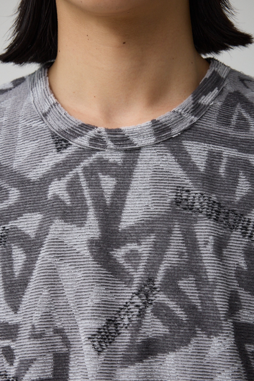 総柄パイルビッグTシャツ 柄WHT FREE