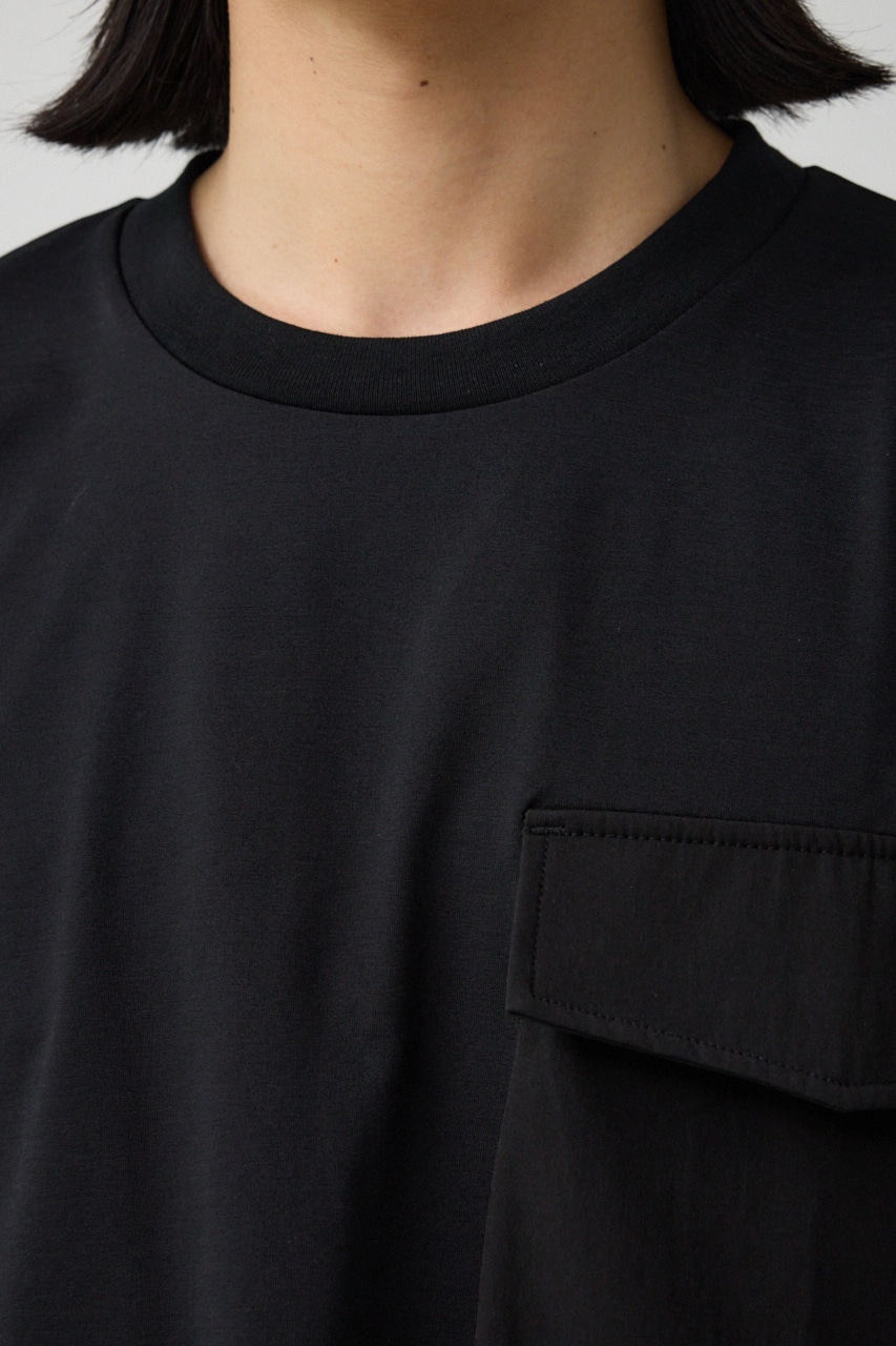 ストレッチスラブ天竺ビッグポケT BLK FREE