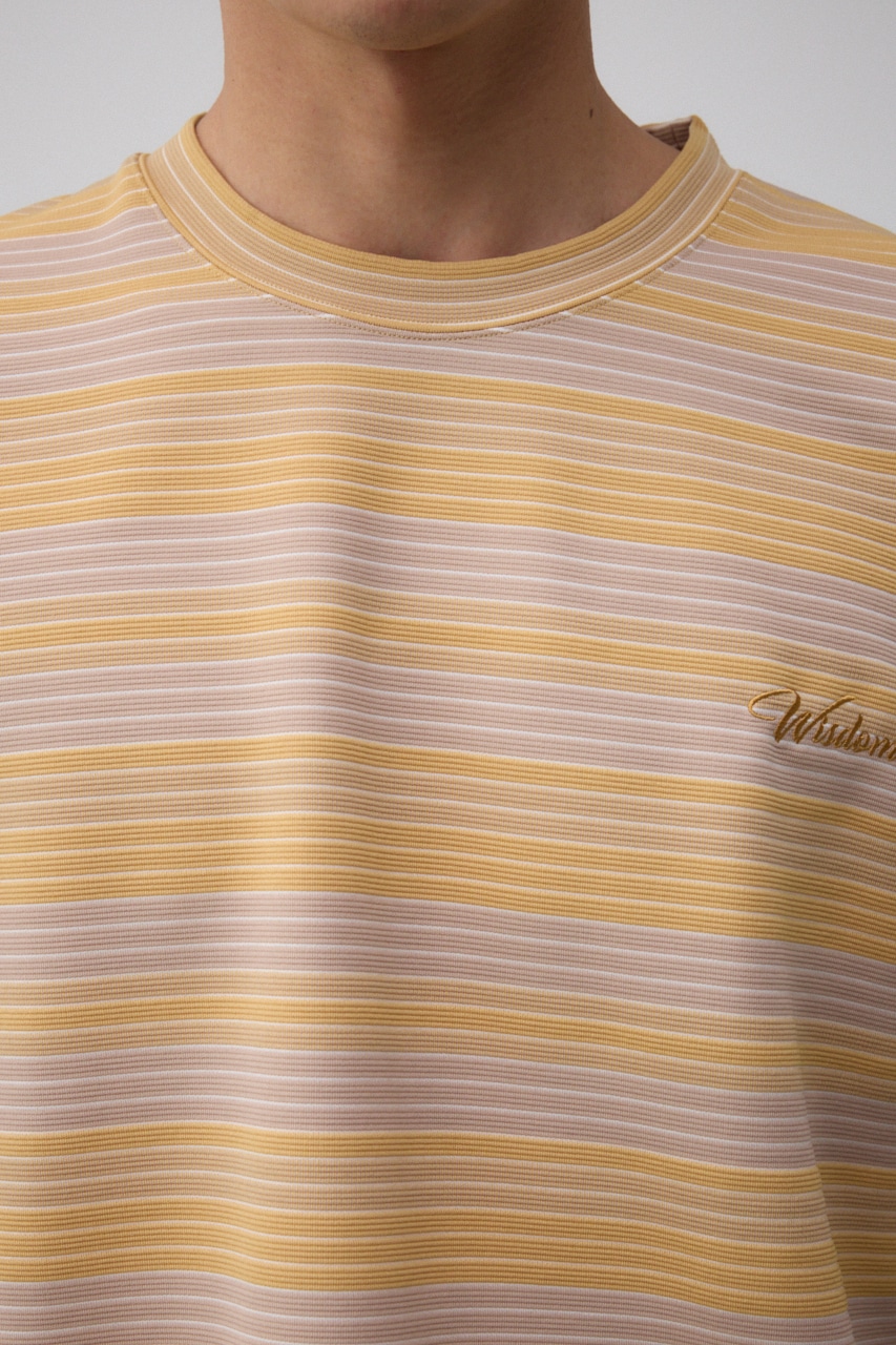 リップルジャガードボーダービッグTEE 柄BEG FREE