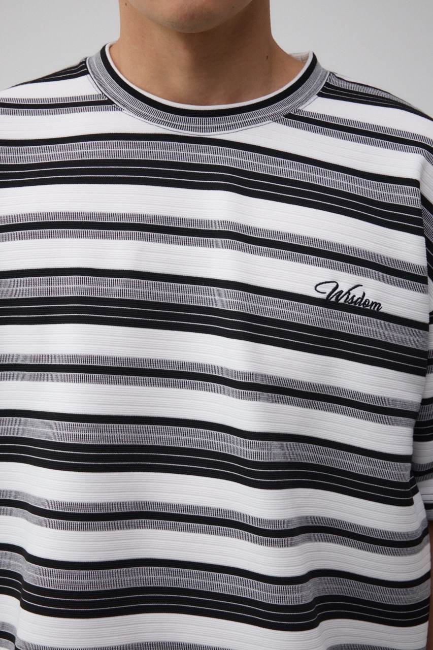 リップルジャガードボーダービッグTEE 柄WHT FREE