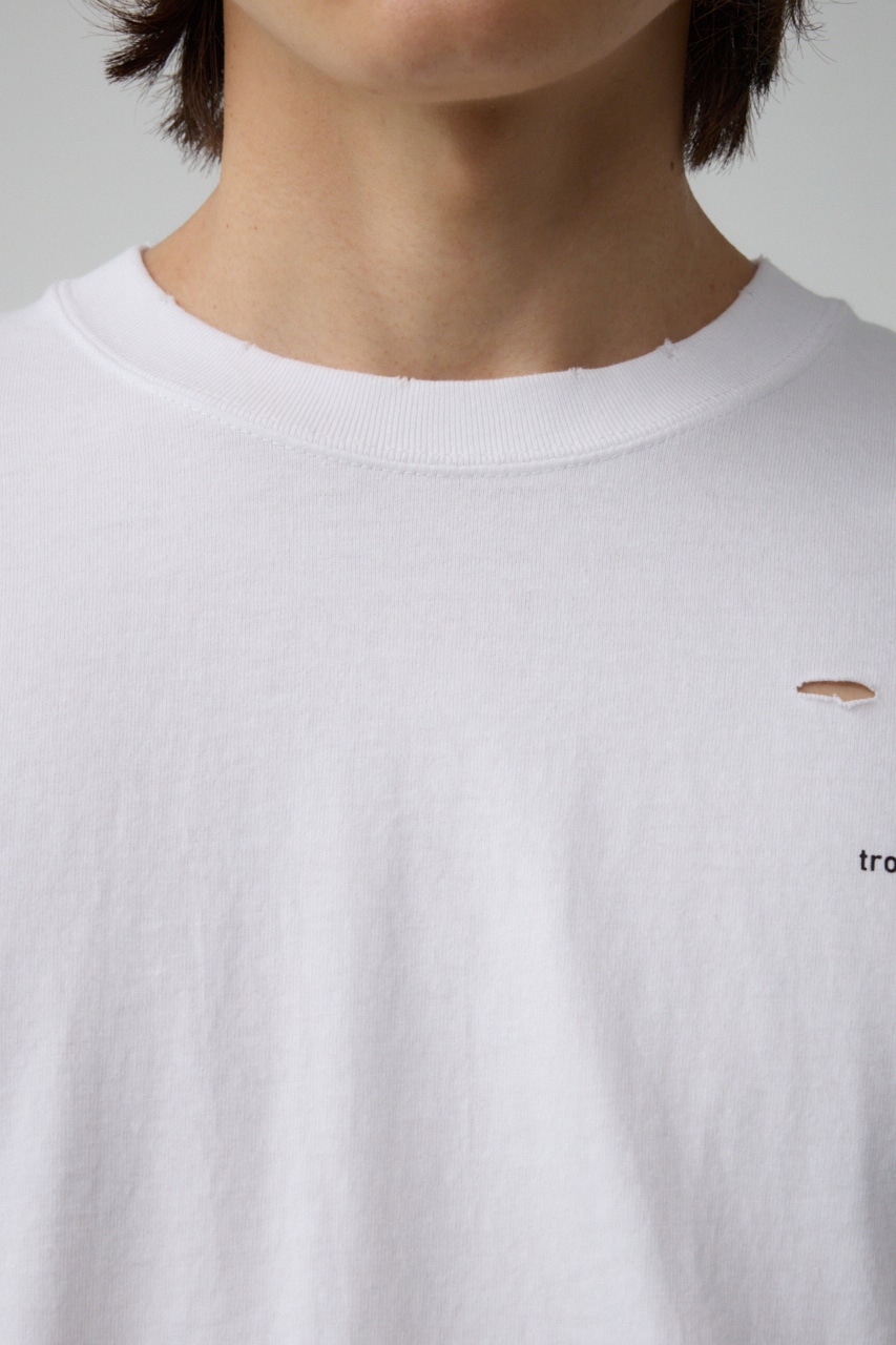 ピグメントダメージTシャツ O/WHT FREE