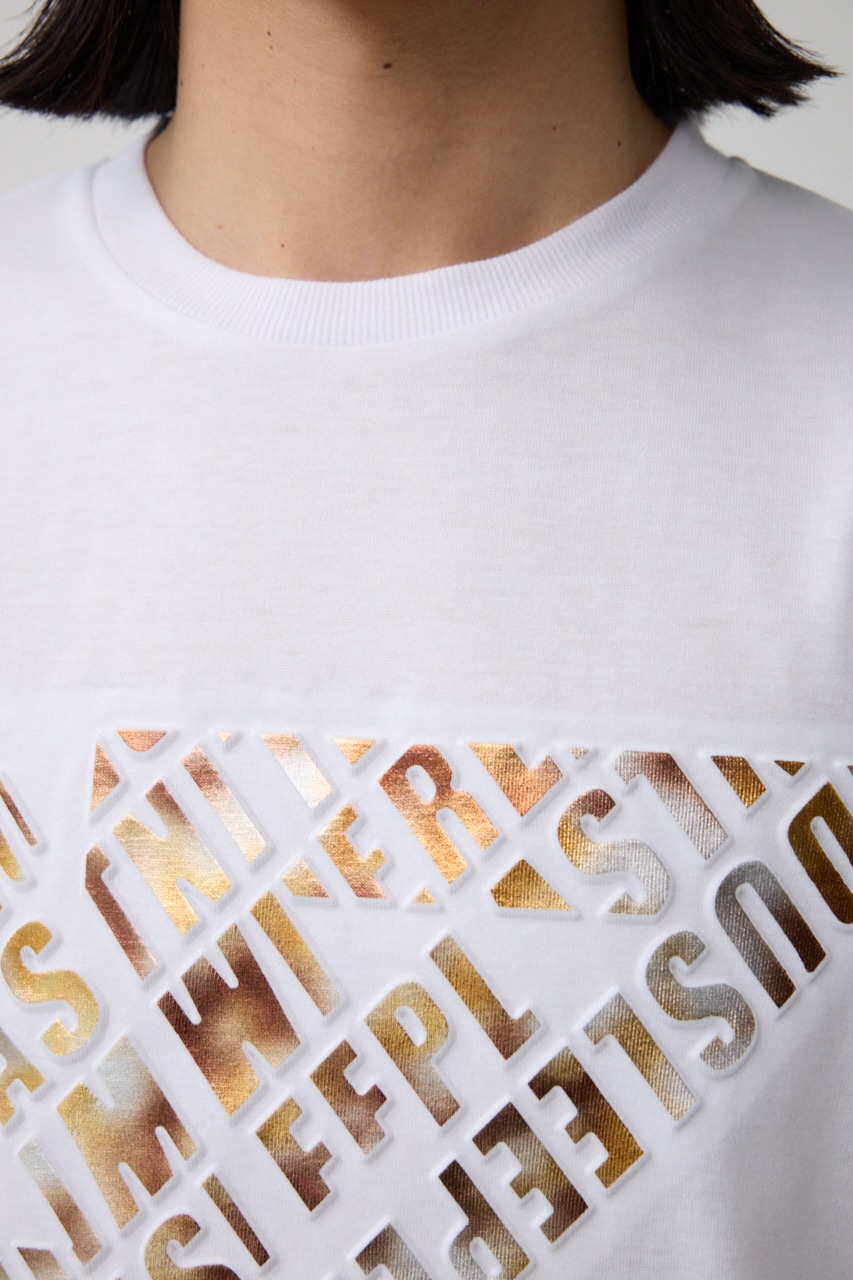 ブロンズエンボス半袖TEE WHT FREE