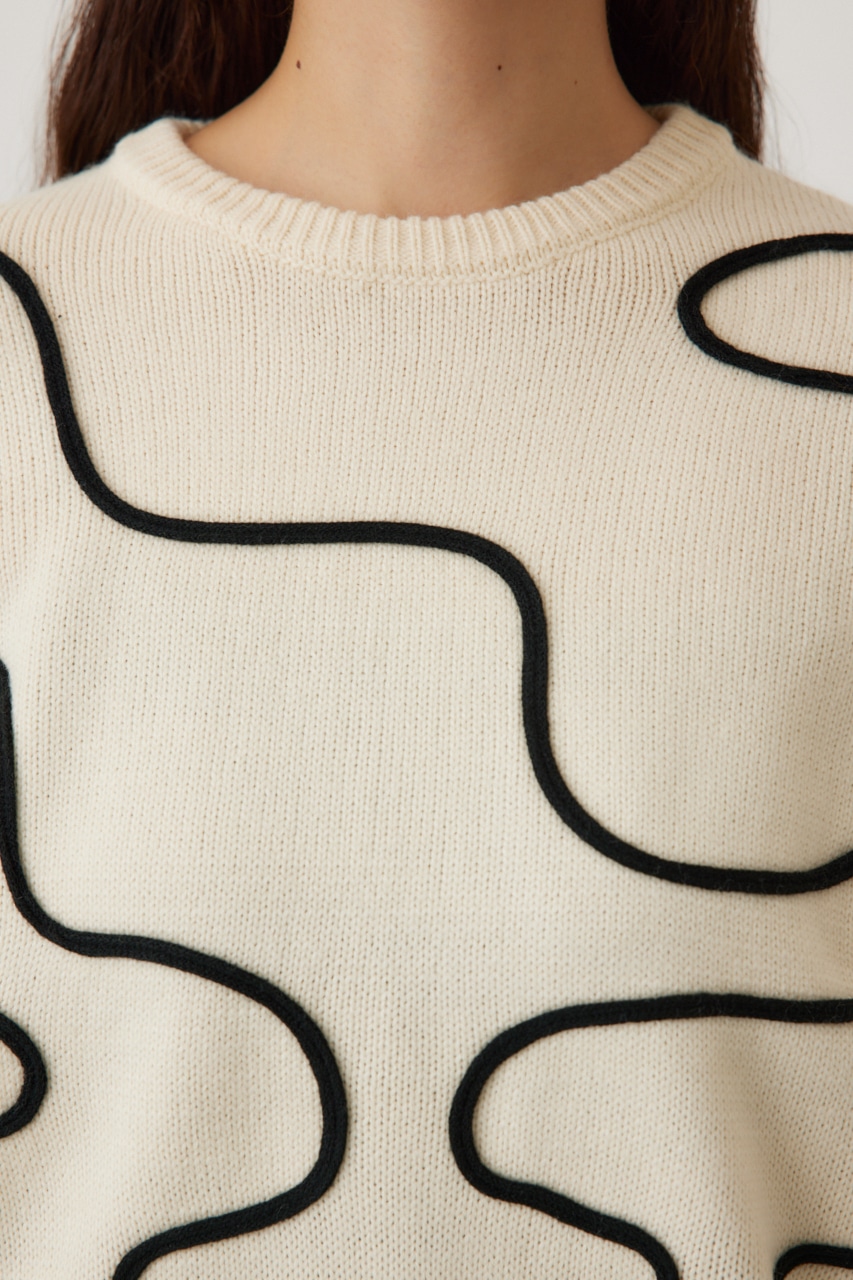 コードエンブロイダリーニット O/WHT FREE