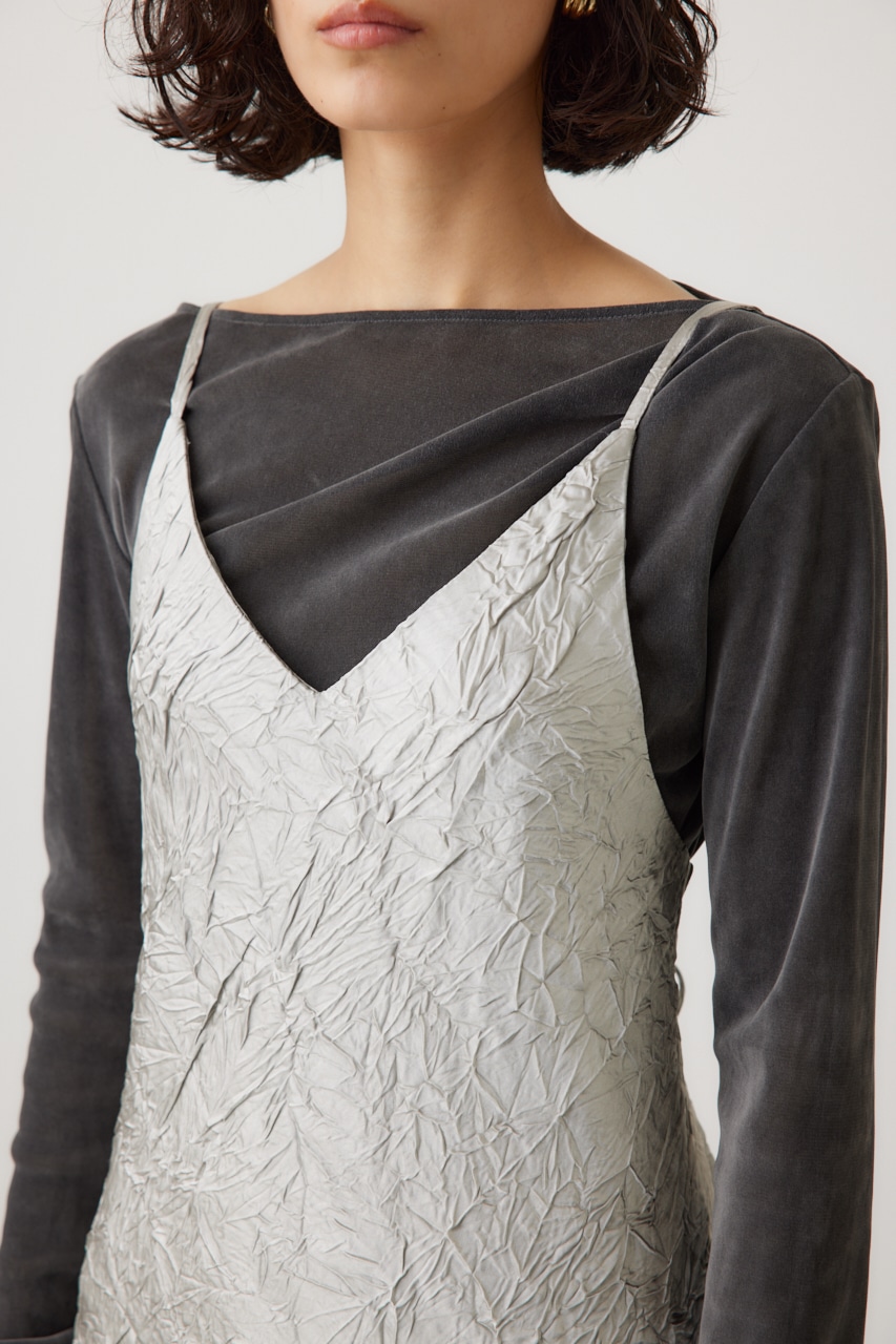 ワッシャーサテンキャミワンピース SLV M