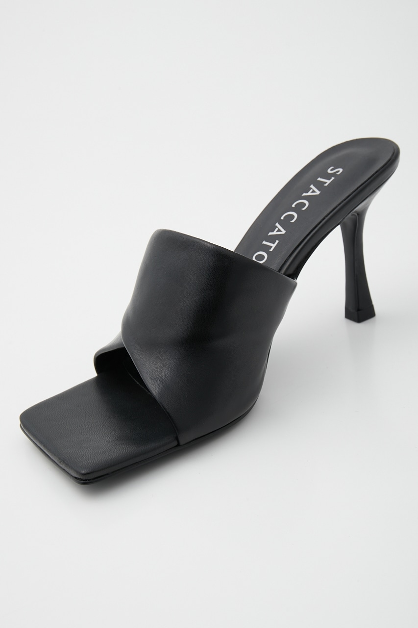ノーヴァスクエアヒールサンダル BLK 23.5cm