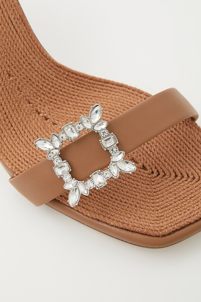 エルザプチピンヒールサンダル BRN 22.5cm