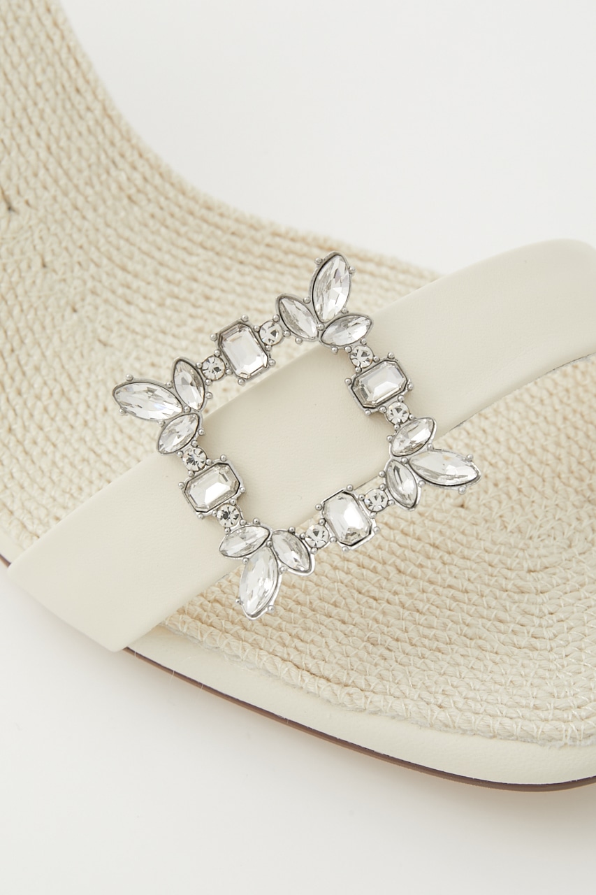 エルザプチピンヒールサンダル WHT 22.0cm