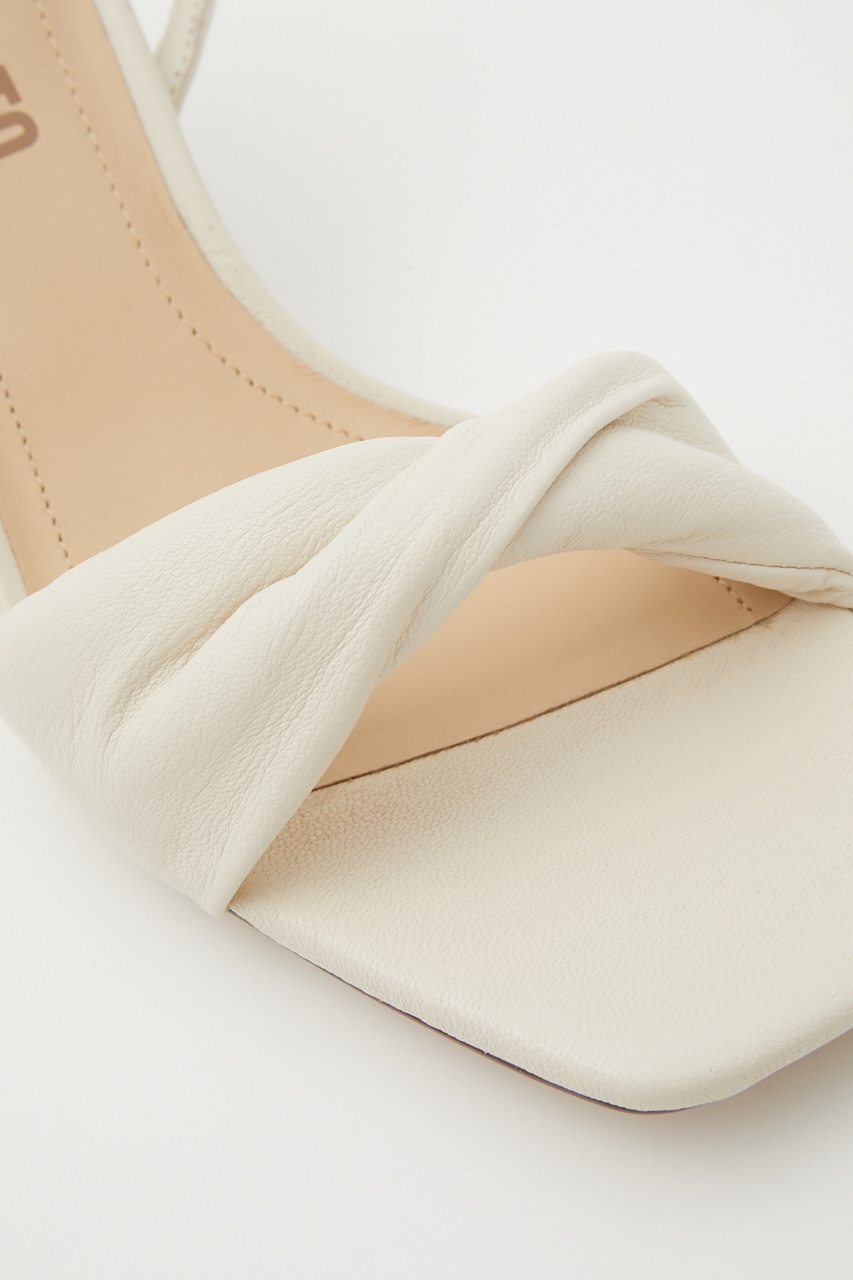 パッファーアンクルストラップサンダル WHT 22.0cm