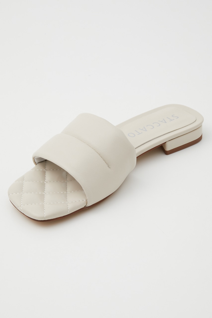 キルティングフラッフィーフラットミュール WHT 24.0cm