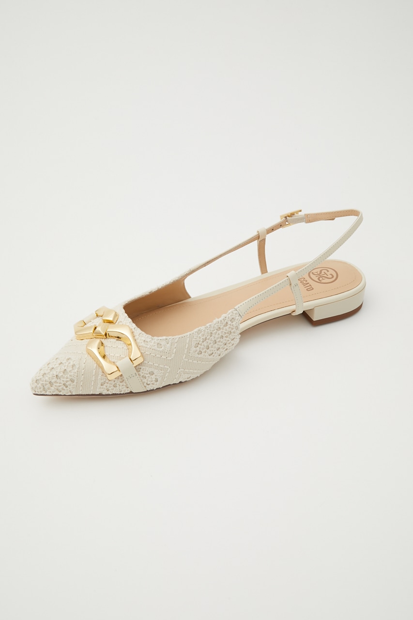 レオーネフラットパンプス 柄ECRU 23.0cm