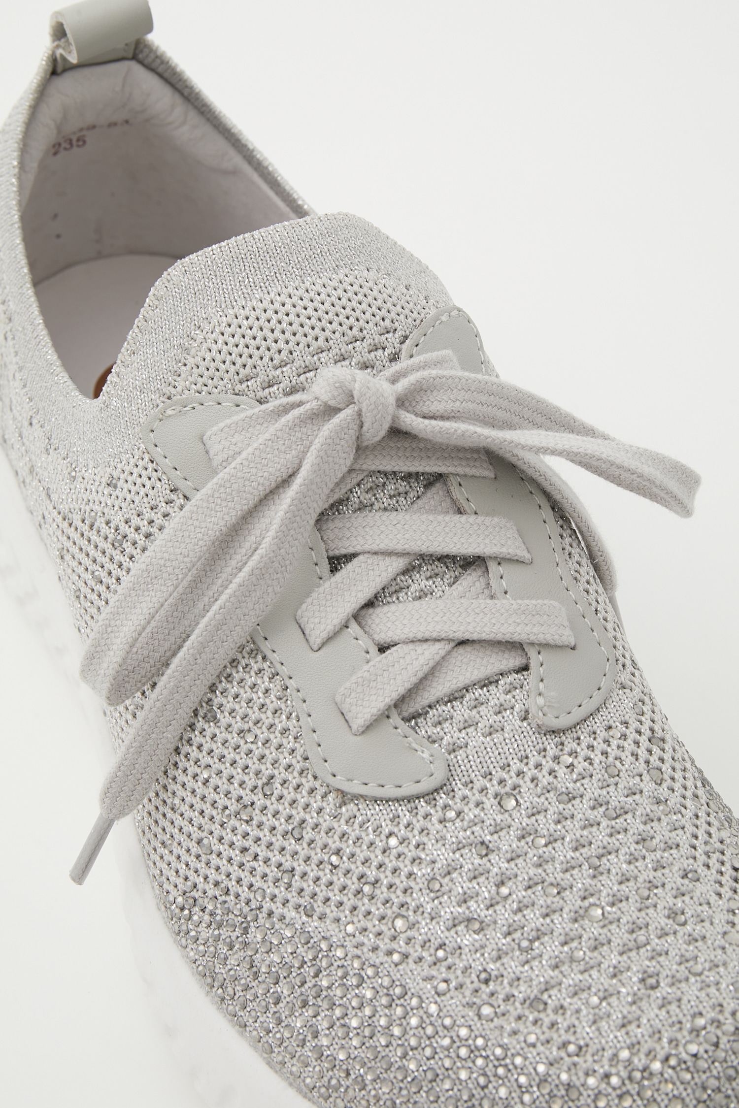 レースアップフラッフィースリッポン GRY 24.5cm