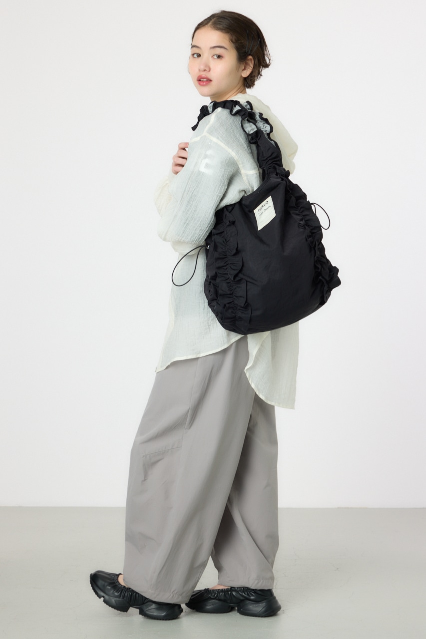 フリルギャザーバッグ BLK FREE