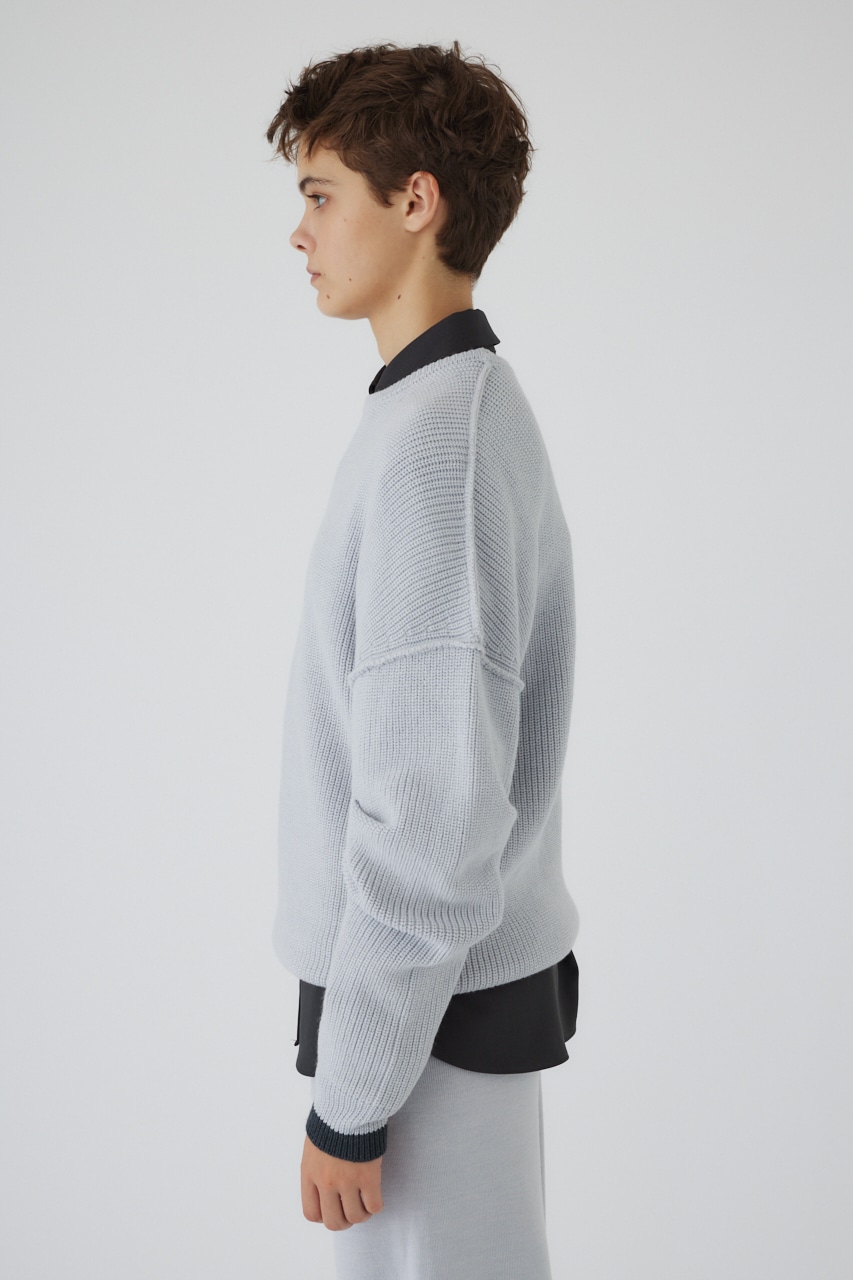 【LIMITED SALE】4type oversized knit tops L/GRY FREE