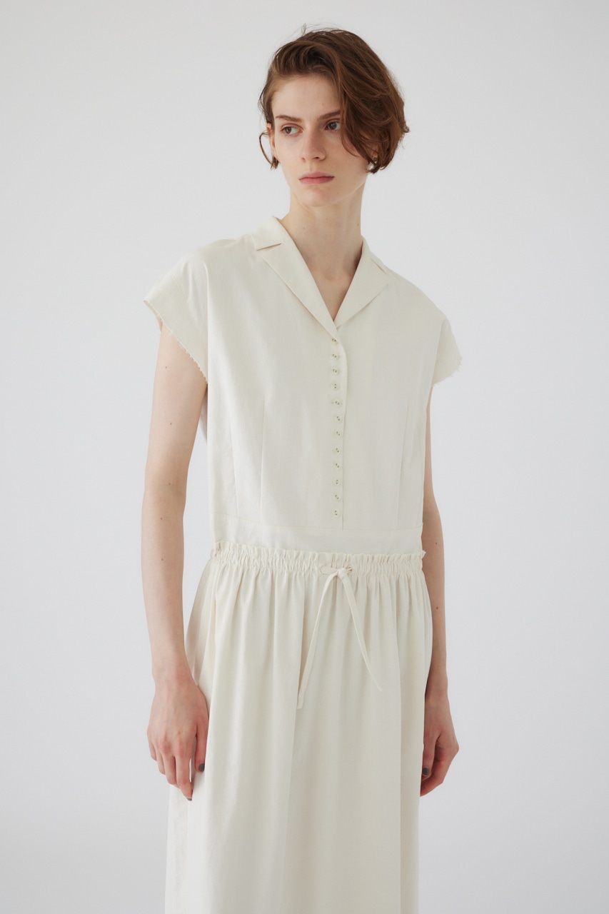 Waist narrow long dress O/WHT 36