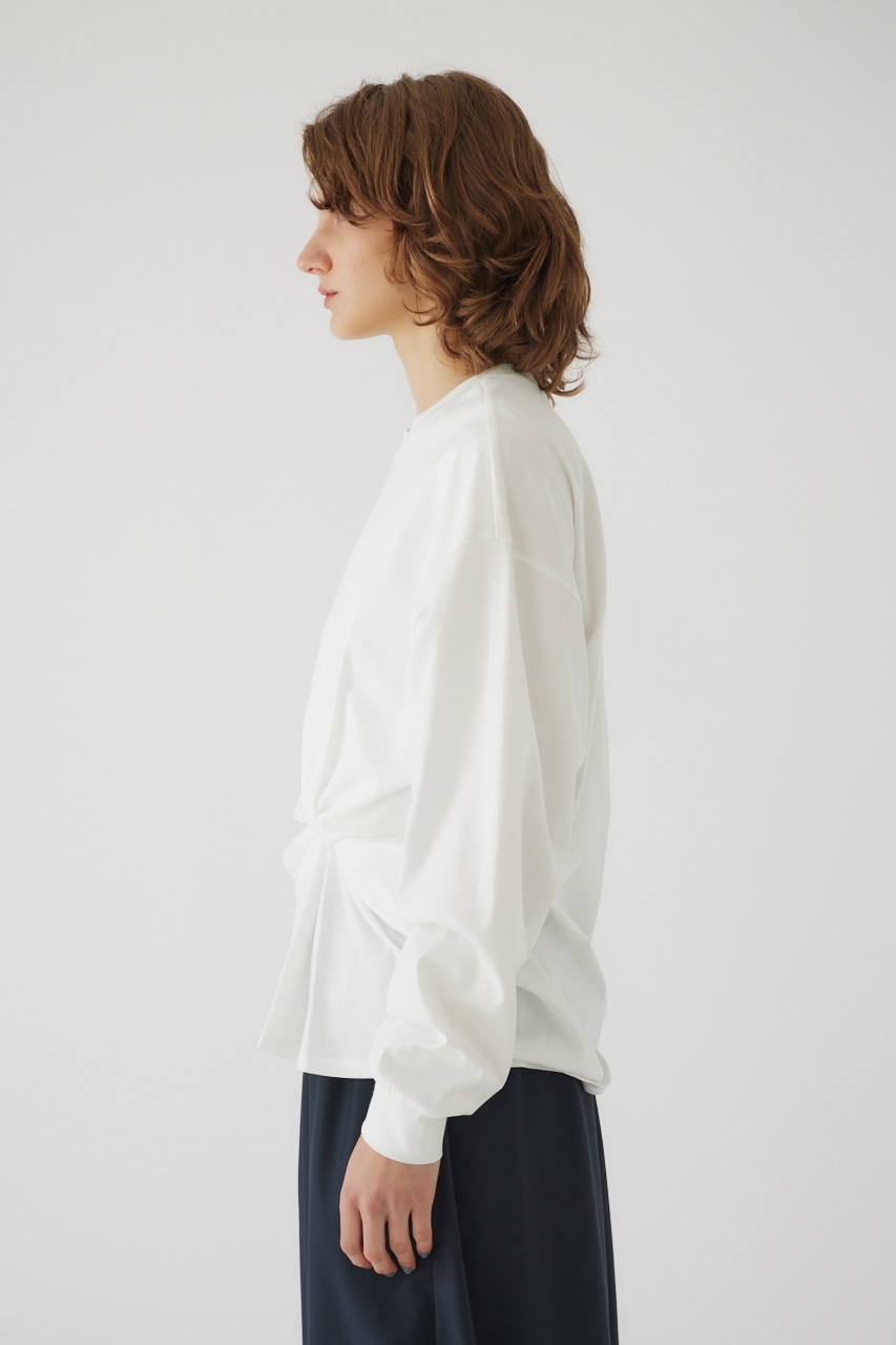 【LIMITED SALE】Front twist cut tops WHT FREE
